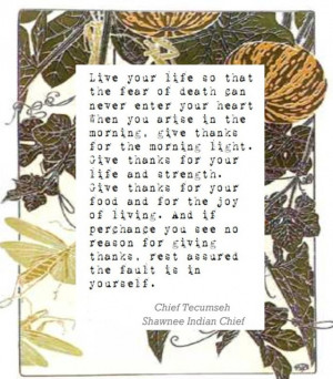 Chief Tecumseh Quotes http://cravecute.blogspot.com/2012/11/give ...