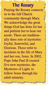 Four Pillars: Prayer -Rosary Review the Joyful Mysteries of the Rosary ...