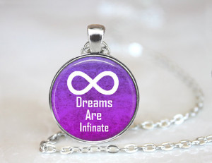 Dream quote necklace, Dreams are Infinite Quote Jewelry, Infinity ...
