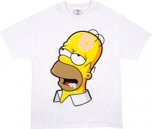 features a print of Homers head with a donut as his brain. The donut ...