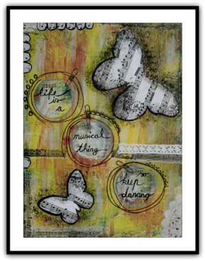 Collage painting with inspirational music quotes by LadyArtTalk, €16 ...