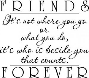 Friends Beside You Forever vinyl wall decal quote sticker decor ...