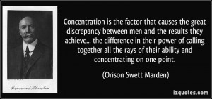 Concentration is the factor that causes the great discrepancy between ...