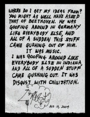 note on writing from Kurt Vonnegut.