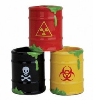 Toxic Waste Barrel Shot Glasses Poison Nuclear Biohazard Order at our ...