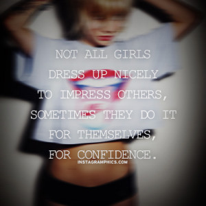 Girls Dress For Confidence Quote Graphic