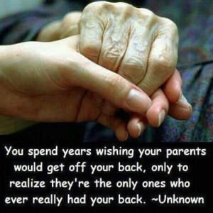 Parents have your back ...