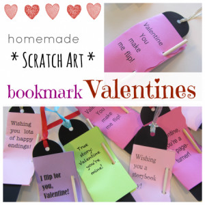 homemade Scratch Art bookmark valentines: easy, cool, kid-happy