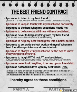 The Best Friend Contract - QuotePix.com - Quotes Pictures, Quotes ...