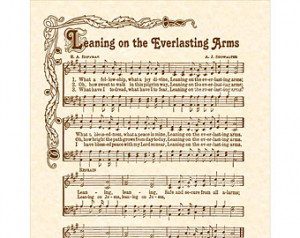 ... Parchment Sepia Brown Sheet Music Vintage Verses Jesus Blessed Peace