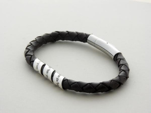 spinning secret message sterling silver/leather bracelet . Your quote ...