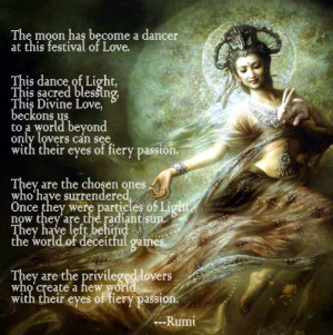 Rumi and image of Kuan Yin. Infinite Love, Grace and Compassion unite.