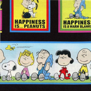 Peanuts Quotes Stripe Happy Is Peanuts Quilt Sew Fabric QUILTING ...
