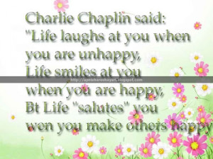 Charlie Chaplin Quote About Laughing and Smiling in Life