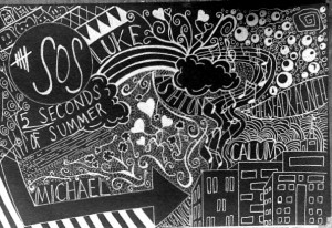 5sos Background 5 seconds of summer doodle 2 (black background) by ...