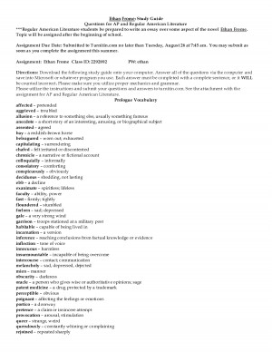 Ethan Frome Study Guide effacement