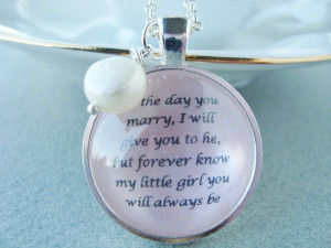 ... daughter on wedding day, daughter bride gift, quote pendant, original