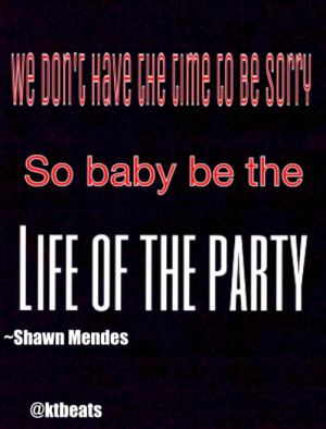 Lyric The Party Life Quotes Of Shawn Mendes