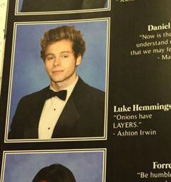 someone put luke into their yearbook and i just // (photo not mine ...