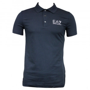 ea7 emporio armani ea7 navy long sleeved slim fitting polo shirt
