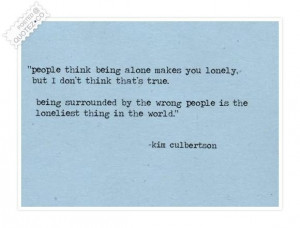 People think being alone quote