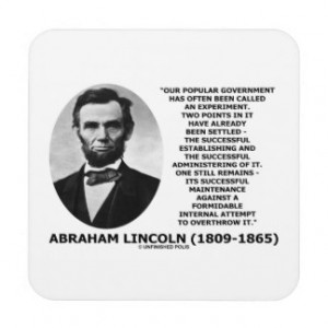 Abraham Lincoln Popular Government Experiment Coasters