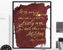 Harry Potter Quote Choices watercol or ink ART PRINT urban chic wall ...