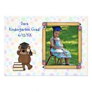 Elementary Graduation Bear Custom Announcements