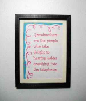 Grandmother ... Telephone ... Sweet Sayings ... Framed 8 x 10 Print ...