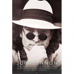 Title: John Lennon (Quote, Hat & Glasses) Music Poster Print