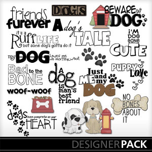 NEW-Dog Gone Cute Word Art Pack