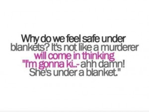 blankets, funny, murder, quotes, text