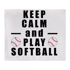 Keep Calm and Play Softball Throw Blanket for