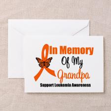 Leukemia In Memory Grandpa Greeting Cards (Pk of 1 for