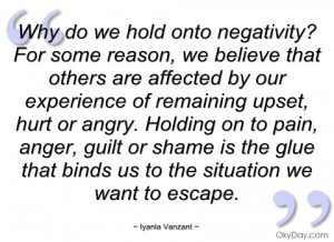 why do we hold onto negativity for some iyanla vanzant