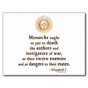 Elizabeth I Quote on War Post Cards