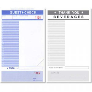 Blank Restaurant Receipts