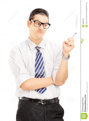 Photo Young Man Smoking Cigarette