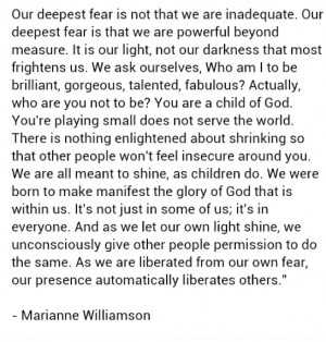 Saturday Quote: Our deepest fear
