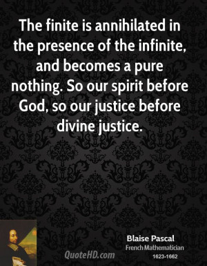 The finite is annihilated in the presence of the infinite, and becomes ...