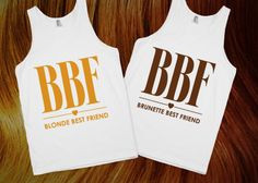 BLonde and Brunette Best Friends! Awesome tanks! #hair #blonde # ...