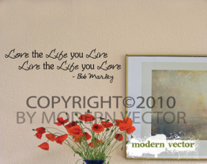 Details about Bob Marley Vinyl Wall Quote Decal Lettering Love Life ...