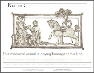 Medieval Vassal Doing Homage to His Lord and King - Free Printable ...