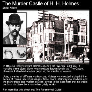 The Murder Castle of H. H. Holmes- Serial Killers - May 8, 1896 Herman ...