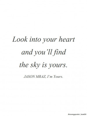 Jason Mraz, I’m Yours.LISTEN TO AUDIO HERE.In the words of Jason ...