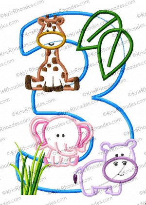 Zoo Birthday Applique Designs