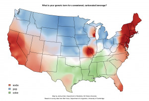 You can see some clear geographic patterns. Based on their term for ...