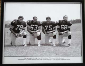 11 x 13 framed copy of photograph taken during training camp in 1976 ...
