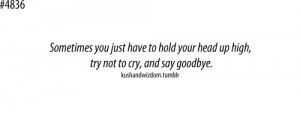 ... you just have to hold your head up high, try not cry, and say goodbye