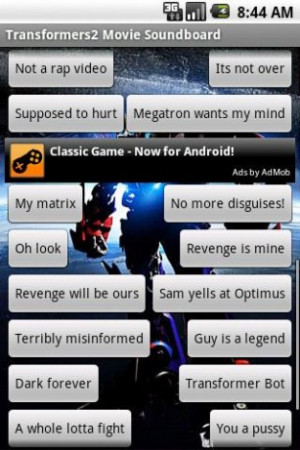 View bigger - Transformers2 Movie Soundboard for Android screenshot